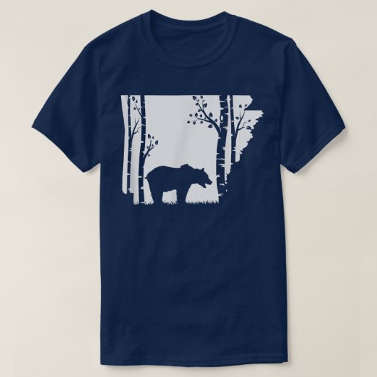 Brown Grizzly Bear Hunting - Arkansas map Hunter Tシャツ (デザイン正面)