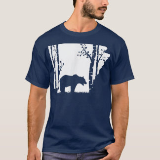 Brown Grizzly Bear Hunting - Arkansas map Hunter  Tシャツ