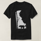 Brown Grizzly Bear Hunting - Delaware map Hunter Tシャツ (デザイン正面)
