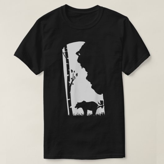Brown Grizzly Bear Hunting - Delaware map Hunter Tシャツ (デザイン正面)