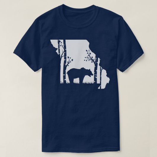 Brown Grizzly Bear Hunting - Missouri map Hunter  Tシャツ (デザイン正面)