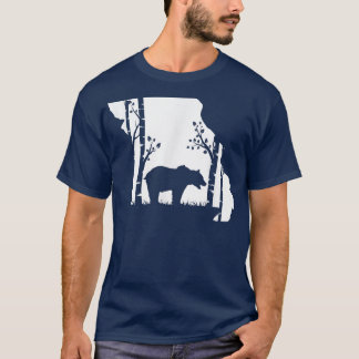 Brown Grizzly Bear Hunting - Missouri map Hunter  Tシャツ