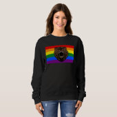 Brown Grizzly Bear Love Gay Pride Flag Wild Forest スウェットシャツ (正面フル)
