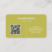 Brown Groovy 60s 70s Floral Swirls Business Card 名刺 (裏面)