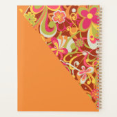 Brown Groovy 60s 70s Floral Swirls II プランナー手帳 (裏面)
