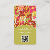 Brown Groovy 60s 70s Floral Swirls Vers II 名刺 (裏面)