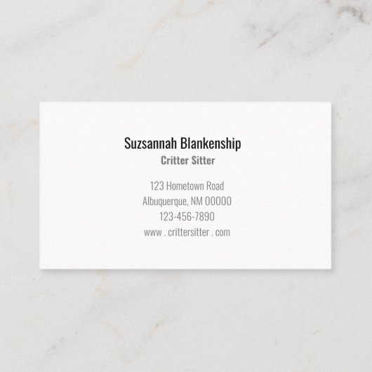 Brown Guinea Pig Photo & QR Code Pet Care 名刺 (裏面)