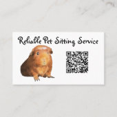 Brown Guinea Pig Photo & QR Code Pet Care 名刺 (正面)