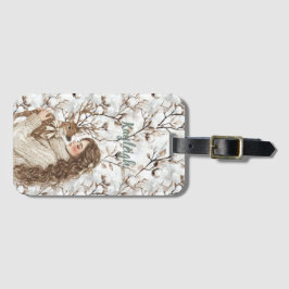 Brown Hair Girl with Deer   ラゲッジタグ