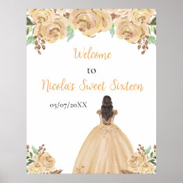 Brown Hair Princess Peach Sweet Sixteen Welcome ポスター