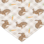 Brown Hare And Carrots Beige Pattern Cute Easter テーブルクロス (アングル)