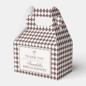 Brown Harlequin Checkered Bridal Shower フェイバーボックス (裏面サイド)
