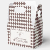 Brown Harlequin Checkered Bridesmaid Proposal Box フェイバーボックス (見開き)
