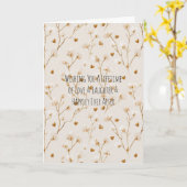 Brown Hearts Blush Floral Bridal Shower Wedding カード (黄色い花)