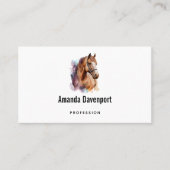 Brown Horse Head Portrait in Watercolor 名刺 (正面)