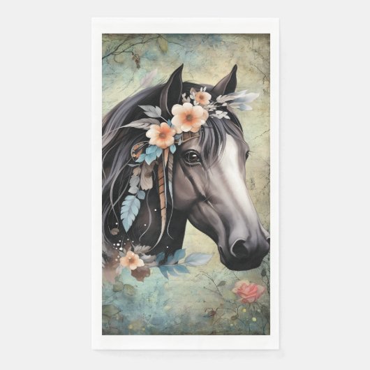  Brown horse in flowers. (正面)