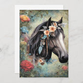 Brown horse in flowers. メニュー (正面/裏面)