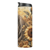 Brown Horse Sunflower Butterfly Serenity タンブラー (回転右)