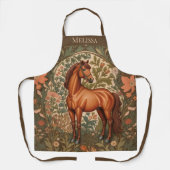 Brown Horse William Morris Inspired Personalized  エプロン (正面)