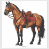 Brown Horse With Saddle シール (シート)