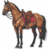 Brown Horse With Saddle シール (正面)