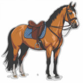 Brown Horse With Saddle シール (正面)