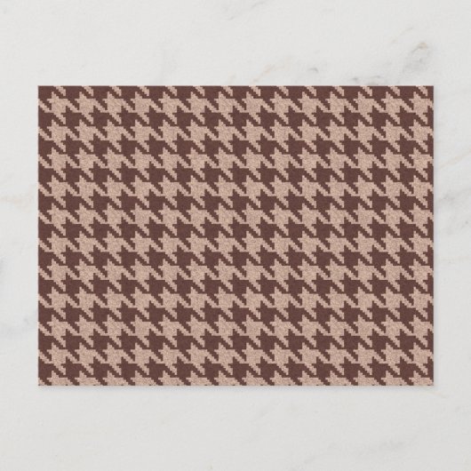 Brown Houndstooth Preppy Classic Pattern Blank Car インビテーションポストカード (正面)
