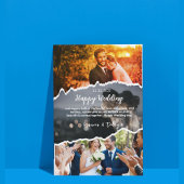 Brown Illustative Happy Wedding Thank You Card サンキューカード