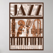 Brown Jazz Music Poster ポスター (正面)