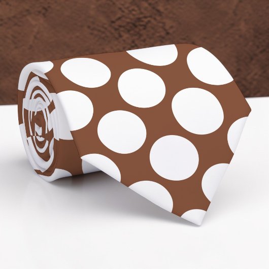 Brown Jumbo Polka Dots Custom Necktie ネクタイ