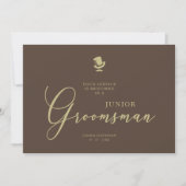 Brown Junior Groomsman Chic Wedding Proposal (正面)