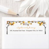 Brown Knotted Love Trees秋結婚の住所 ラベル (インサイチュ)