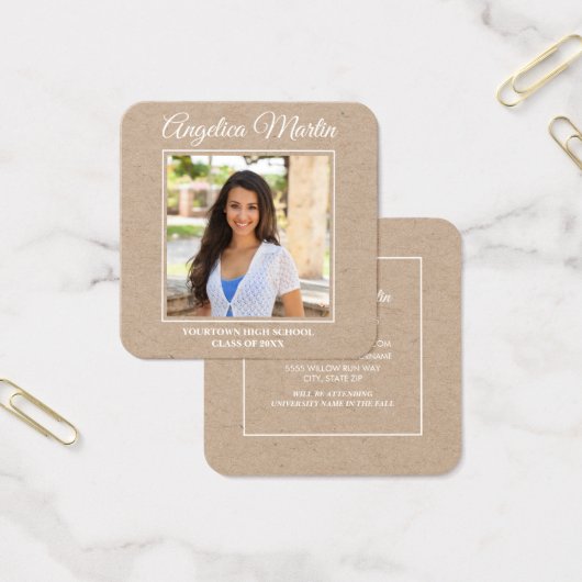 Brown Kraft Grad Square垂直フォトプロファイル (オフィス)