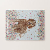 Brown Labradoodle cutest dog ジグソーパズル (横)