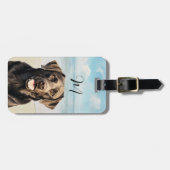 Brown Labrador Retriever Luggage Tag ラゲッジタグ (正面横)