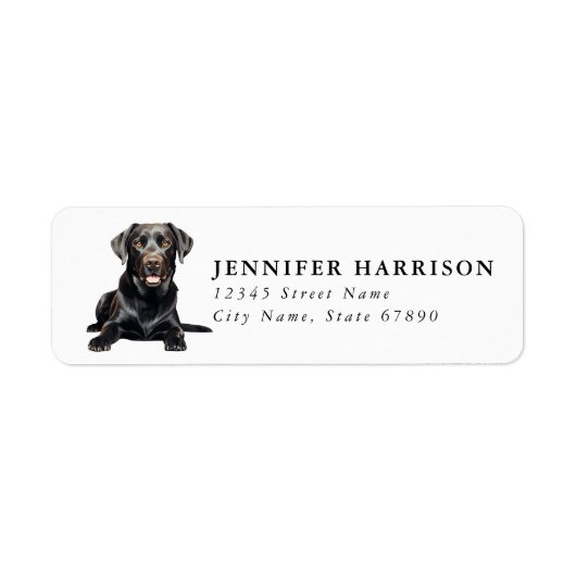 Brown Labrador Retriever Return Address Labels ラベル (正面)