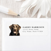 Brown Labrador Retriever Return Address Labels ラベル (インサイチュ)