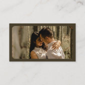 Brown landscape RSVP QR Code Card  Modern Wedding エンクロージャーカード (裏面)