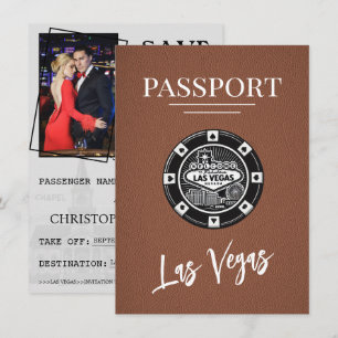 Brown Las Vegas Passport日付の保存 セーブザデート