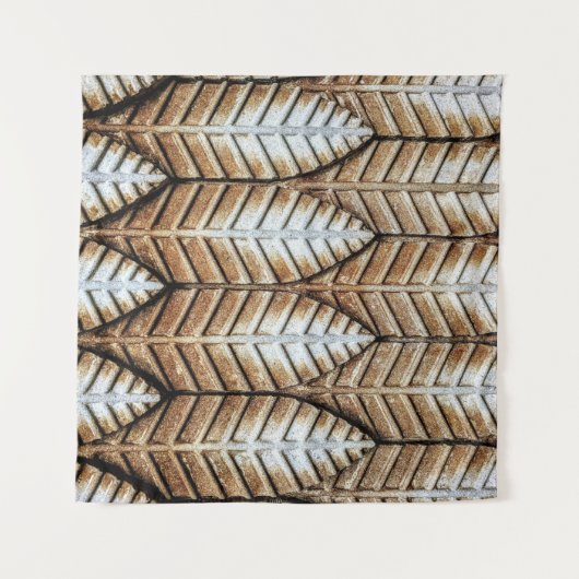 Brown leaf accent area rug タペストリー (正面)