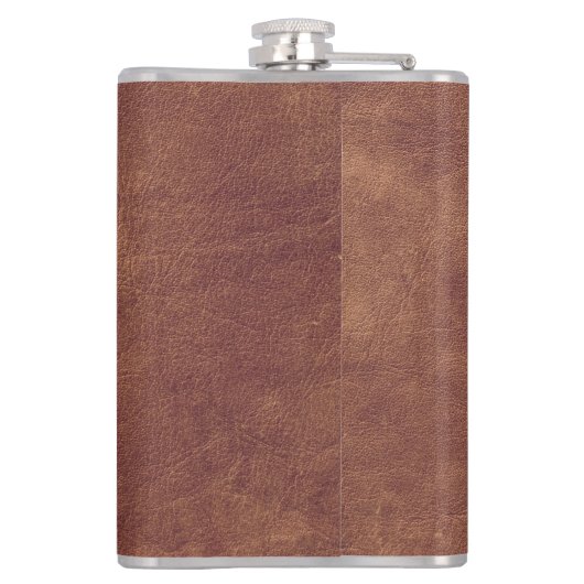 Brown Leather Adventure Personalized フラスク (裏面)