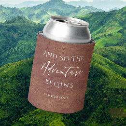 Brown Leather Adventure Personalized 缶クーラー