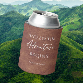 Brown Leather Adventure Personalized 缶クーラー