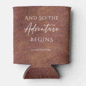 Brown Leather Adventure Personalized 缶クーラー (正面)