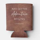 Brown Leather Adventure Personalized 缶クーラー (裏面)