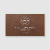 Brown Leather Pattern Magnetic Business Card (正面)