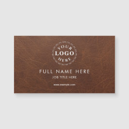 Brown Leather Pattern Magnetic Business Card