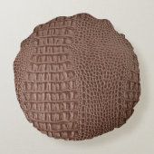 Brown leather texture background close up macroski ラウンドクッション (裏面)