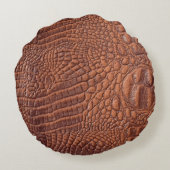 Brown leather texture backgrounddesign,fond,abstra ラウンドクッション (裏面)