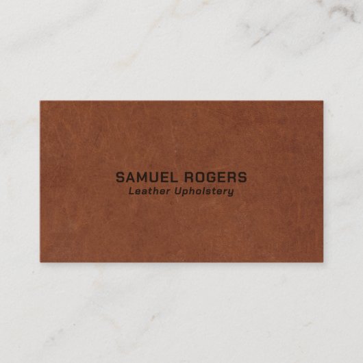 Brown Leather Texture Custom Text 名刺 (正面)